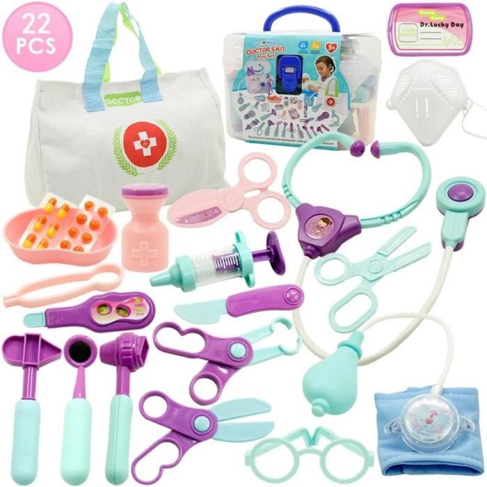 Set Docteur Enfant RedCrab Chariot Médical 26 Accessoires Stéthoscope