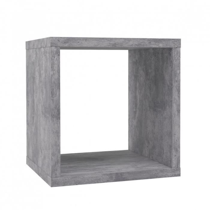 Etagère cube 1 casier décor béton gris - CLASSICO Meubletmoi