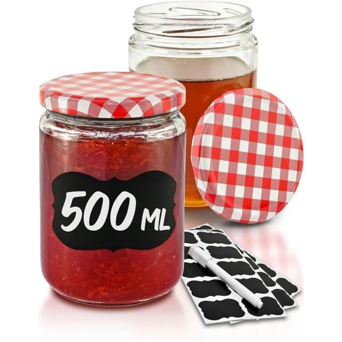 25 Pots à Confiture 125ml En Verre - Avec Étiquettes Et Marqueur, Cadeau Parfait