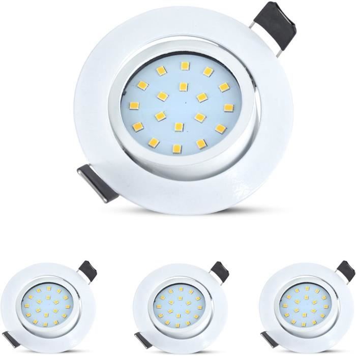 Spot LED Encastrable Orientable 5W,Blanc Chaud,Extra Plat 30mm,Spot de