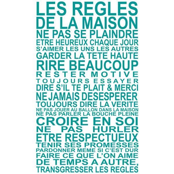 Sticker Mural Texte LES REGLES DE LA MAISON 50x30 cm Cdiscount Maison
