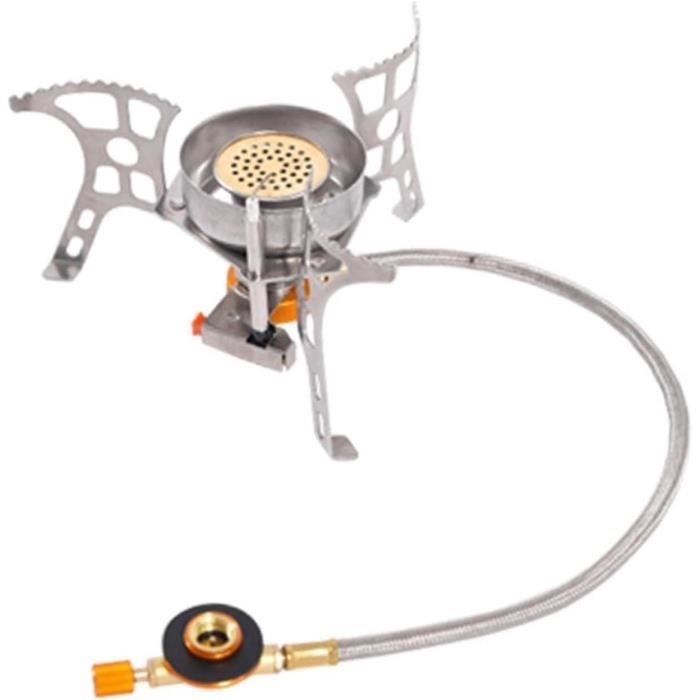 Récha​​ud à Gaz De Camping Avec Pare-Vent Et Mallette - Pour Cartouches De Gaz, Léger (1.4 Kg), Idéal Randonnée, Pique-nique, Barbecue
