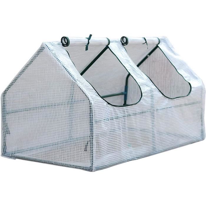 Serre De Jardin 4 étages Avec 8 étagères - 139x144x195 Cm, Couverture PVC, Cadre Métal, Porte Zippée