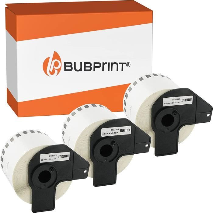 3 Rotoli Etichette Compatibili Brother DK-22205 - Nastro 62mm X 30m - Foto 3