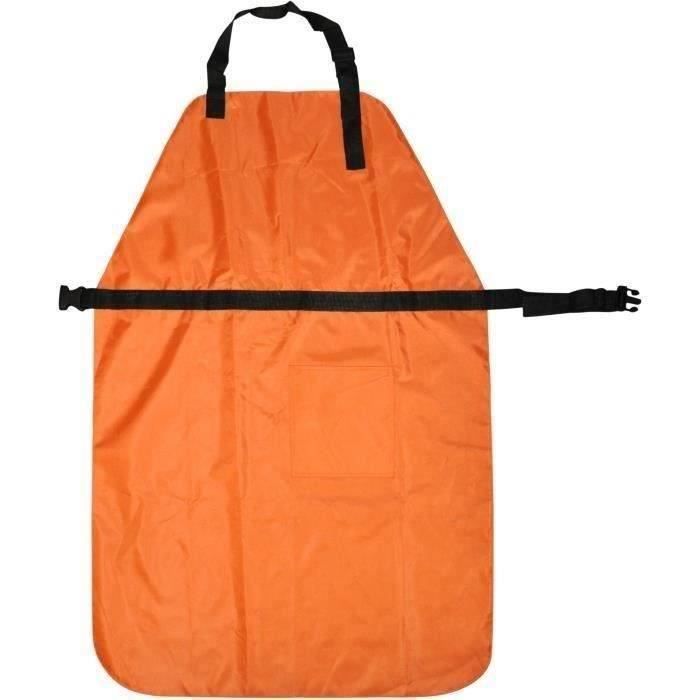 Tablier jardinage orange avec poche poitrine - 420D OXFORD - Longueur: 108cm - Largeur: 70cm