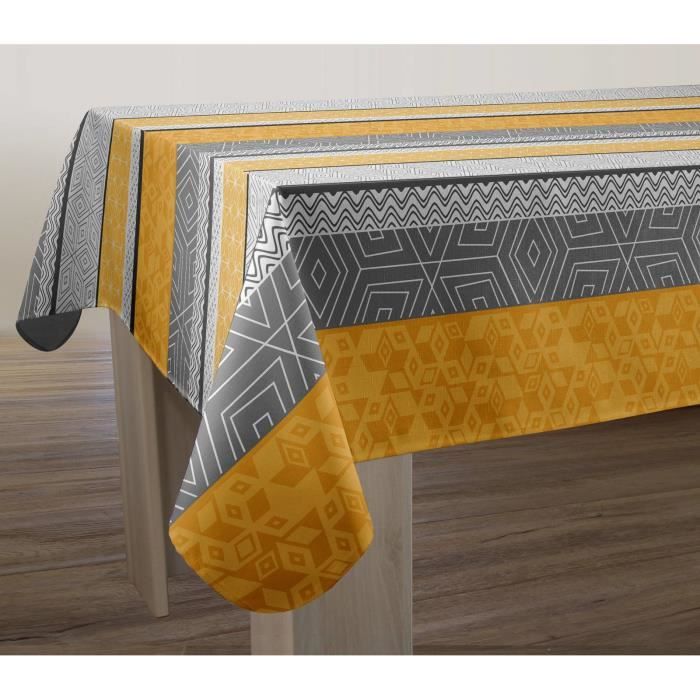 Nappe Anti Taches Rectangulaire 150x240 Cm Cercles Gris Fonce Achat Vente Nappe De Table Cdiscount