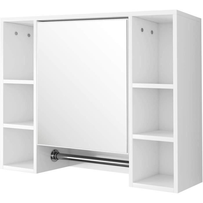 EUGAD Armoire murale Salle de bain avec PorteServiette 80x20x60cm