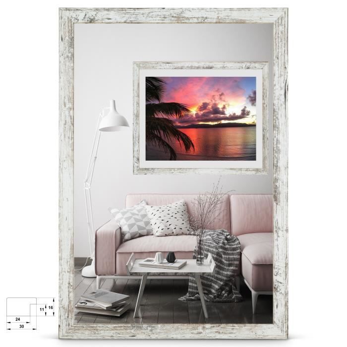 Cadre Photo 60x80 Cm Parma - Bois MDF Avec Verre Acrylique - Noir Mat - Fait Main Aux Pays-Bas