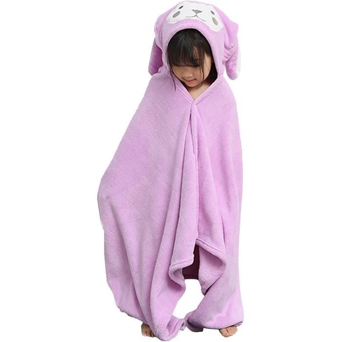 Serviette De Bain A Capuche Pour Bebe En Flanelle Violet Taille M 70 X 140 Cm Cdiscount Puericulture Eveil Bebe