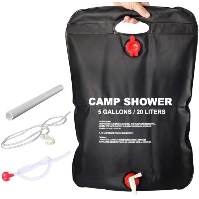 JINYOMFLY 20L Sac de Douche Solaire Camping -Tête de Douche Chauffe Eau