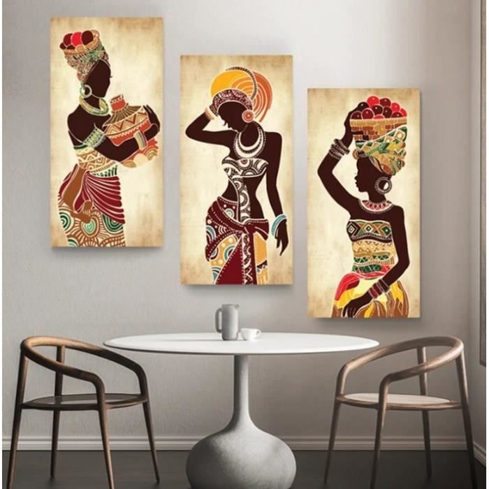 Peinture sur toile de femme noire africaine, affiche d'art ethnique ...