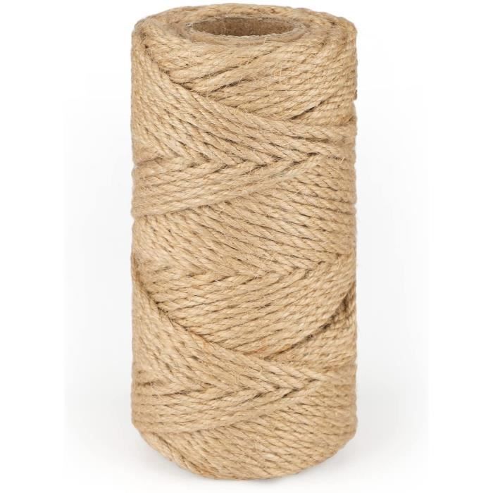 Ficelle De Jute Naturelle Rose De 100 M, 3 Plis Pour Emballage Cadeau Corde De Jute