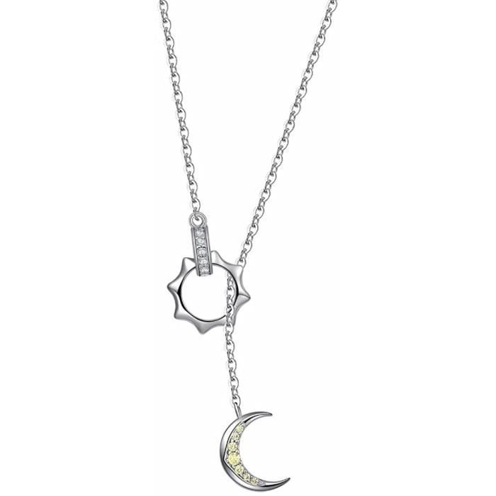 Véritable Argent Massif 925 Classique Argent Sterling Collier & Pendentif Lune-Star 025 Véritable Argent Massif 925 Classique Argent Sterling Collier & Pendentif Lune-Star 025