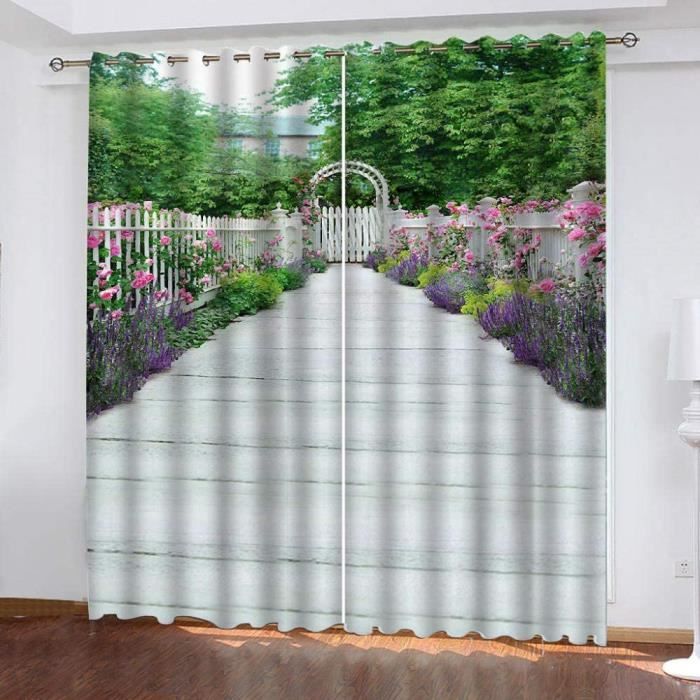Rideau occultant \u00e0 \u0153illets Jardin Oeillets Salon Cuisine Adulte Isolant Thermique Opaques ...