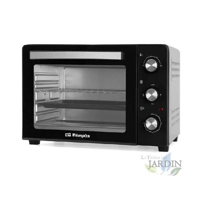 Orbegozo HCI 5025 Four Électrique De Table 25L – 1500W, Thermostat 100-230°C, Minuterie, Porte Double Vitrage, Compact & Puissant