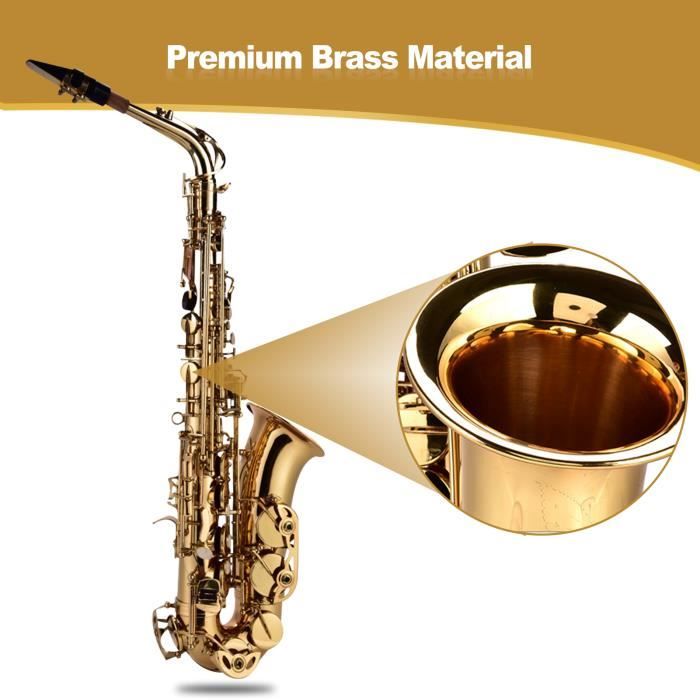 Alto Eb Sax Set de saxophone avec étui de rangement Embouchures Accessoires Doré -ABI