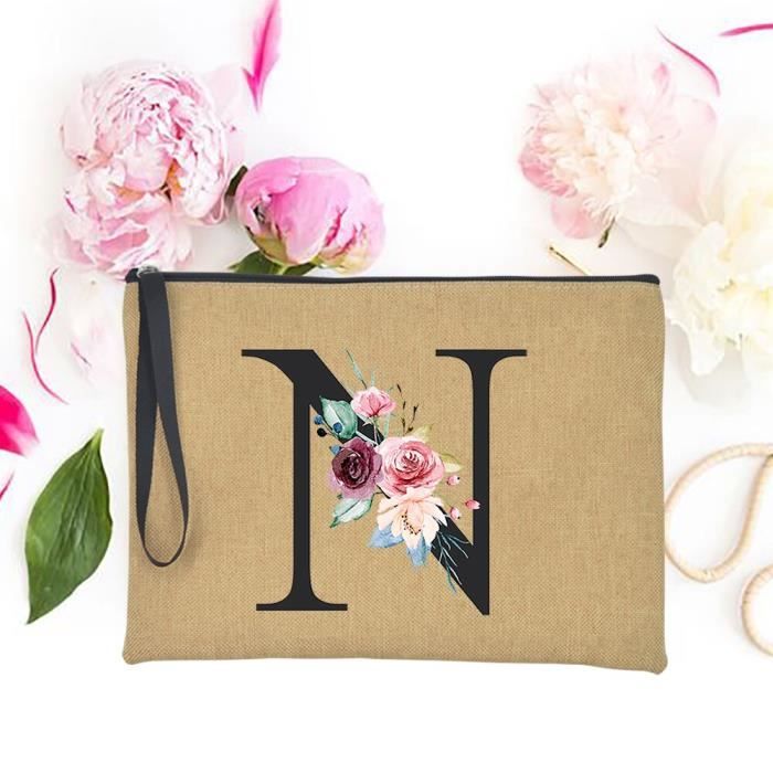 Sac de voyage pochette d enterrement de vie de jeune fille sac d ete avec lettre de fleur etui de Q4269 A012BR S