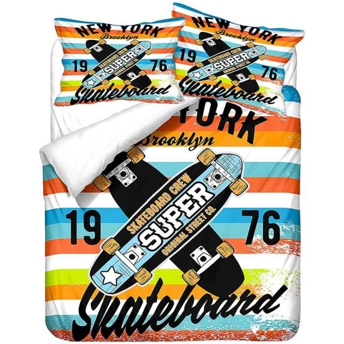 Housse de couette 220x240cm, Sports Style Literie 3D Jeunesse Housse de