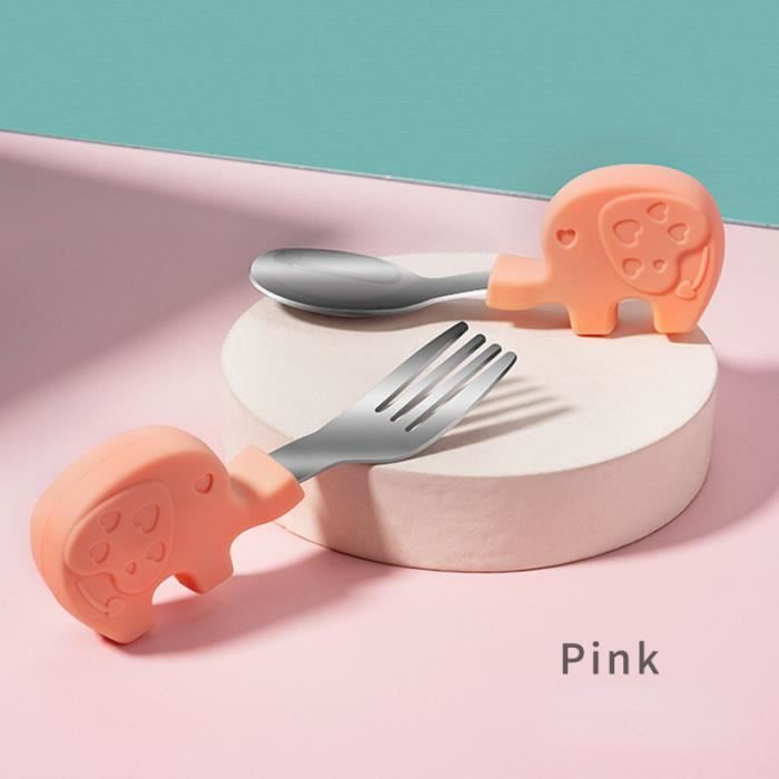 Panda Ear Assiette Bol Gobelet Bébé Set Vaisselle Bébé MOJINL 6 Pièces Acier Inoxydable - Assiette Ventouse Gobelet Bavoir Couverts Bébé Apprentissage Bol Ventouse Pour Bébé