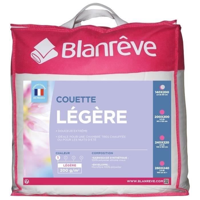 Couette l&eacute;gere en microfibre - 140 x 200 cm - Blanc - Blanreve