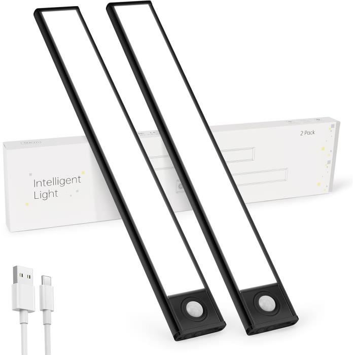 Ruban LED Avec Détecteur De Mouvement - 90 Cm, Alimentation USB, éclairage Automatique Pour Escalier, Placard, Cuisine - 6