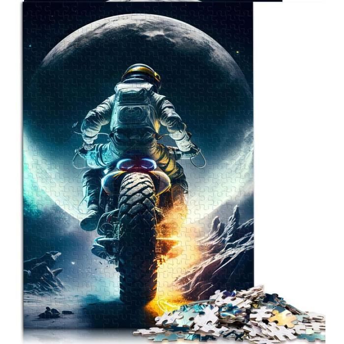 500 Pièces Puzzles Lune Motard Astronaute Puzzle Pour Adultes Puzzle En