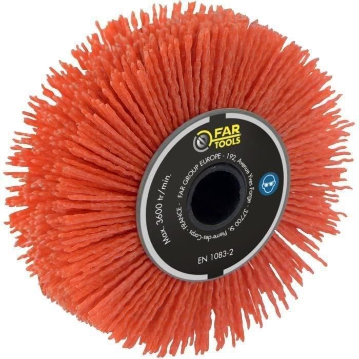 Brosse de précision à nylon abrasif - FARTOOLS - Ø120mm/L20mm - Idéal pour angles, coins et rainures
