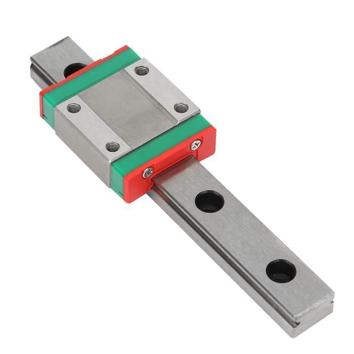 Guide Linéaire Miniature LML12B Largeur 12 Mm + Bloc Coulissant 100 Mm - Mouvement Précis Et Fluide