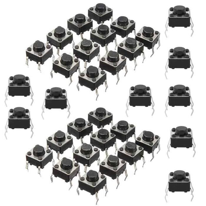 100 Boutons Poussoirs Tactiles Momentanés - Micro Interrupteurs 6x6x6 Mm, Pour Circuits électroniques - 5