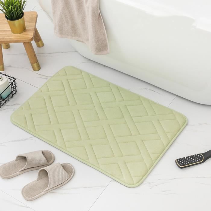 Tapis De Bain Douillet En Mousse Mémoire - 40x60cm - Absorbant Rapide Et Antidérapant - Gris
