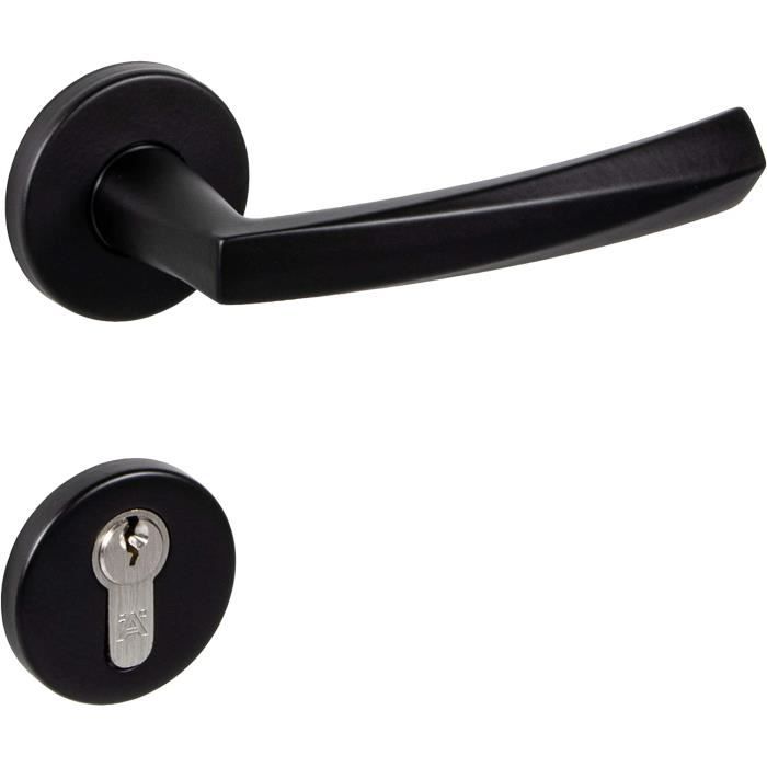 Poignée De Porte JUVA Prisma – Acier Inoxydable Noir Mat, Pour Porte 35-47 Mm