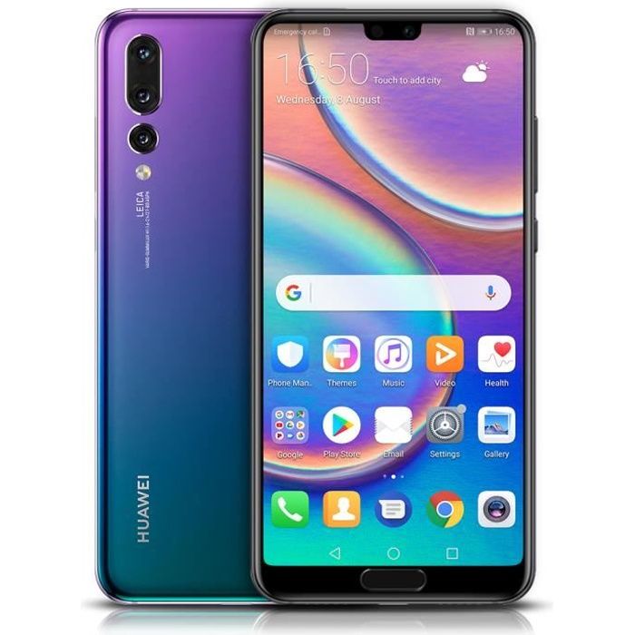 Smartphone HUAWEI P20 Pro Twilight 128Go - Écran 6,1 pouces - Triple caméra arrière - 6 Go RAM - Android 8.1