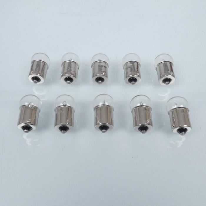 Ampoules Clignotantes Motodak 12V 10W - Culot BAU15S, Ergots Décalés, Orange - Boîte De 10