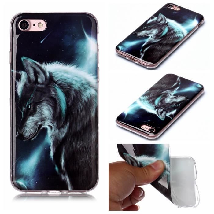 Coque Hybride Glossy Pour IPhone 7 Et 8 - Noir, Silicone Souple TPU, Fixation Clip, Neuf