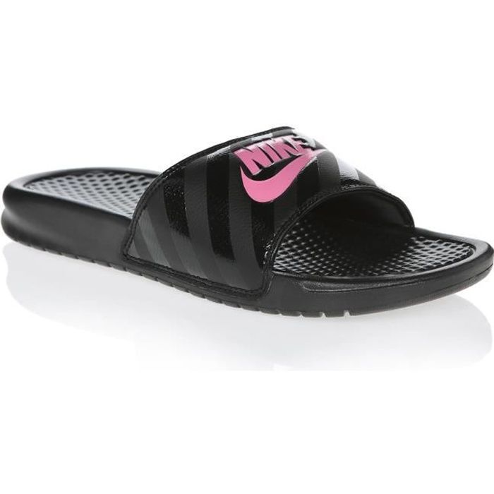 NIKE Sandales Benassi JDI Noir/Rose Femme - Cdiscount Sport