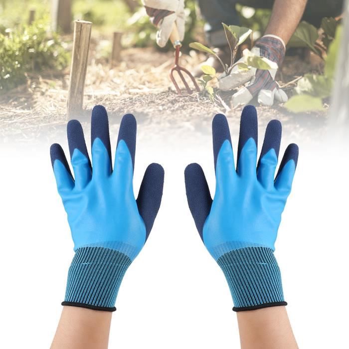 2 paires Gants de protection de travail jardin d'agriculture gants latex  imperméables antidérapants-ROS