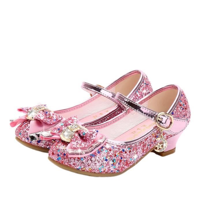 Chaussures de danse pour enfants Talons de chaton de fille Paillettes  Dessus de pour Bowknot (Rose Taille 30) BASKET Pink - Cdiscount Chaussures
