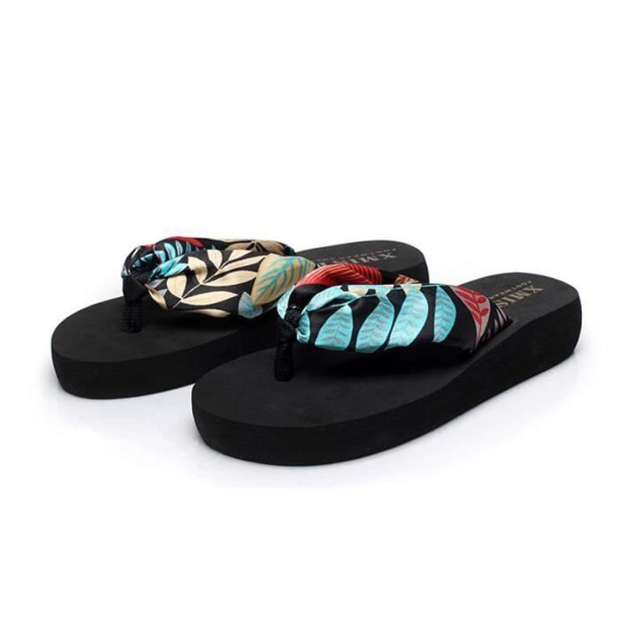 Tongs Femme Chaussures t Boh me Femme EVA Noir Cdiscount Sport
