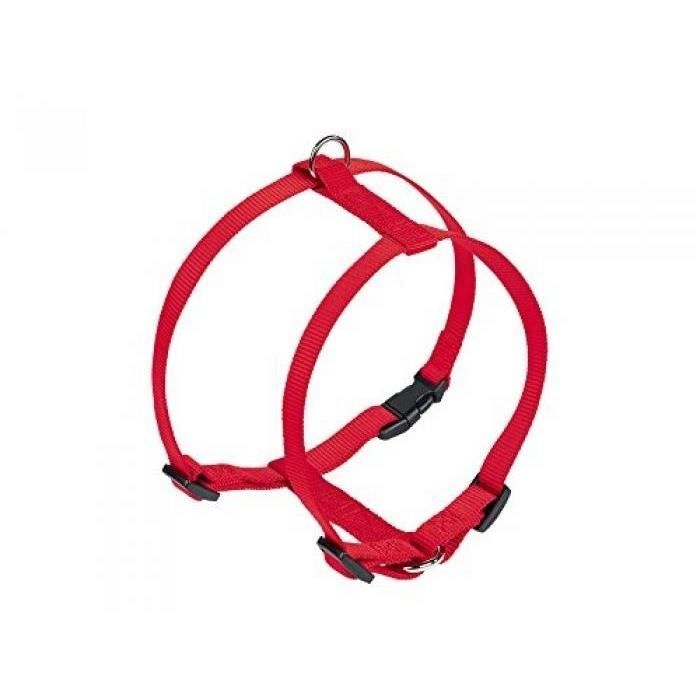 nobby harnais classique en nylon pour chien rouge 15 mm x 30/50 cm