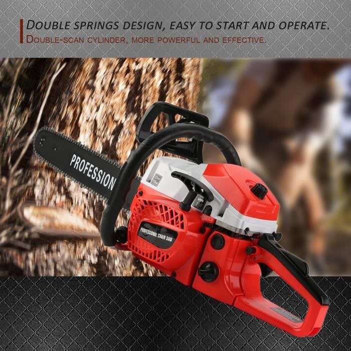 VEVOR Tronçonneuse à Essence 508 Mm, Tronçonneuse Thermique 58 Cc, 2,0