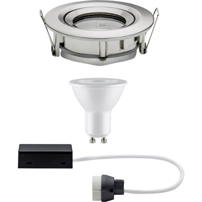 Paulmann Nova Spot encastrable pour salle de bains LED GU10 7 W IP65 fer (brossé) SPOTS - LIGNE DE SPOTS