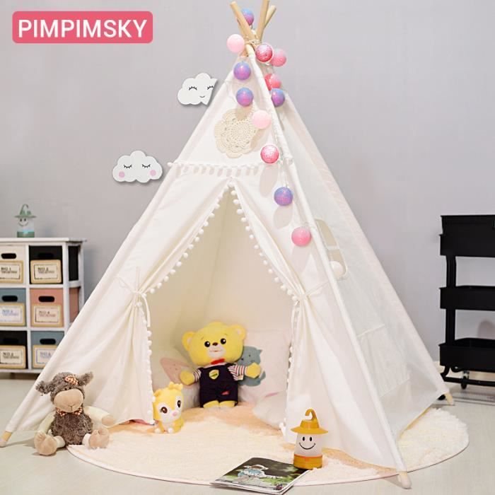 Tente D'intérieur Pour Enfants – Maison De Jeu 120x105x128 Cm, Avec Tapis Et Lumières, Pour Garçons Et Filles Dès 3 Ans - 6