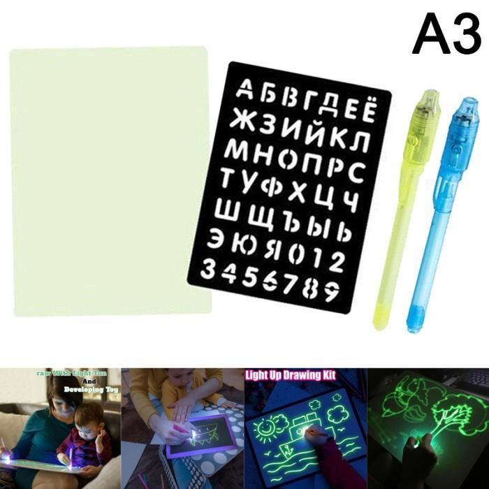 Tableau Lumineux Dessiner Avec Lumiere Fun Fluorescent Developpement Jouet Graffiti Planche A Dessin Pour Enfants Jouet Educatif A3 Prix Pas Cher Cdiscount