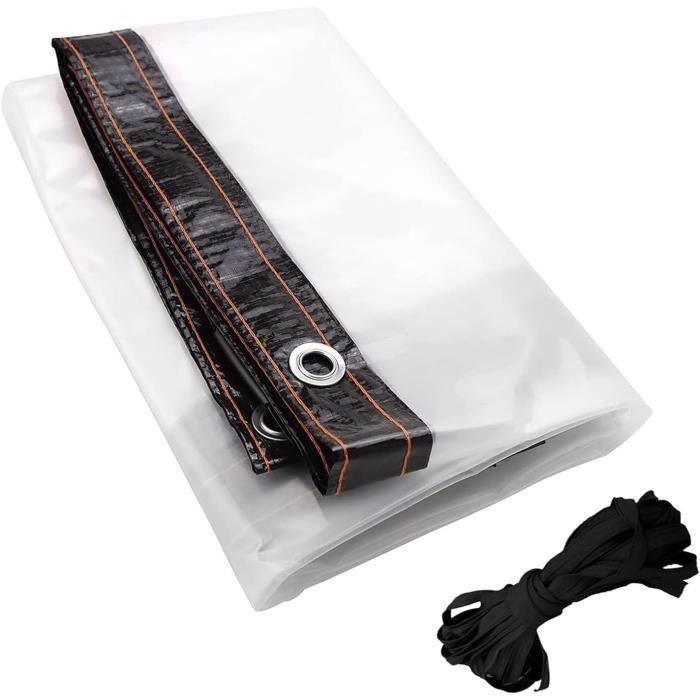 Bâche Transparente 2 M X 5,5 M Avec œillets – Imperméable, Résistante UV Et Déchirure – Pour Jardin, Camping, Abri