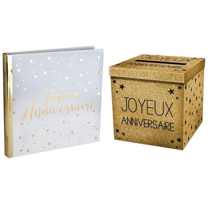 1 Pack Tirelire Et Livre D Or Joyeux Anniversaire Blanc Et Or R 5664 Urnep00or Cdiscount Beaux Arts Et Loisirs Creatifs