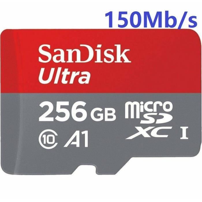 Sandisk ultra Micro SD SDXC 256Go 256GB 256g TF carte 150MB/S Classe 10 U1 A1 Adaptateur SD inclus