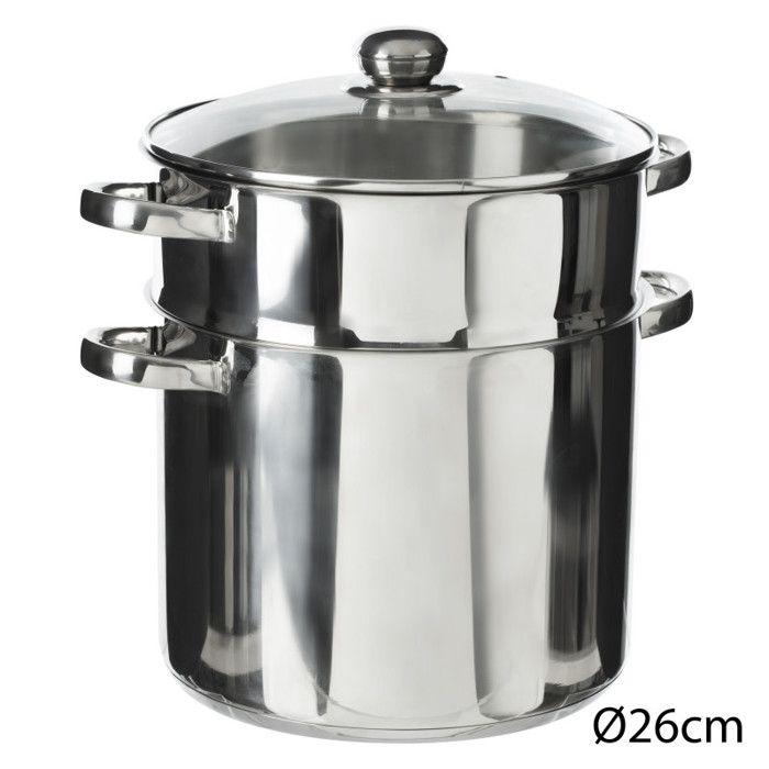 Couscoussier In Acciaio Inox 26 Cm - Pentola Per Couscous Con Base E Cestello - Foto 11