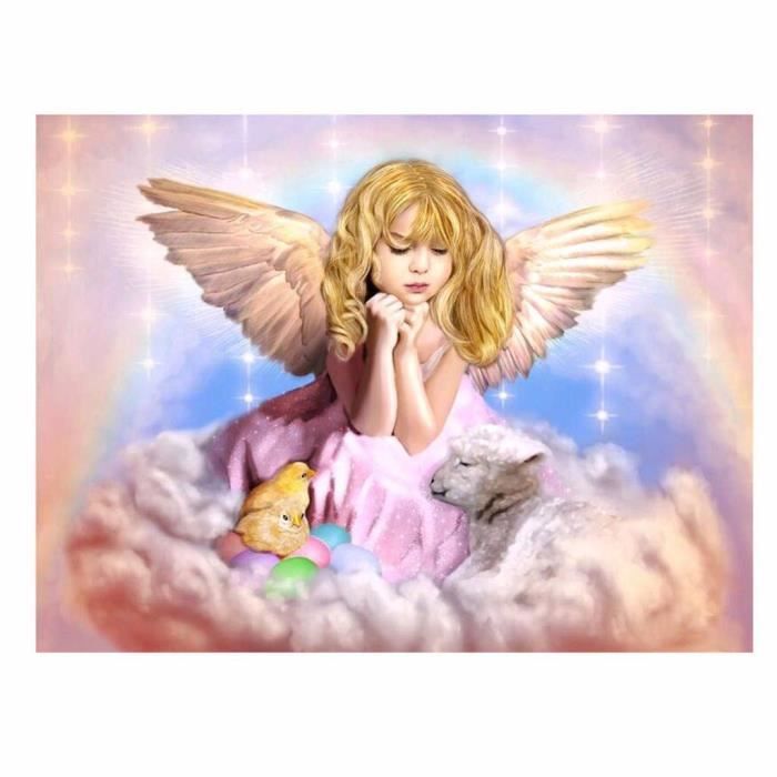 5d Diy Diamant Plein Peinture Serie Bebe D Ange Creative Broderie Diamant Kit Complet Decoration De Maison Point De Croil Ange Arc Cdiscount Maison