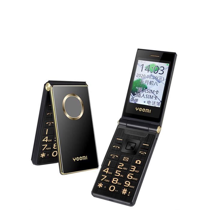 YEEMI M3+ 4G Flip Button Téléphone portable 2,8 pouces Affichage 8MP Pixels 1800mAh Or