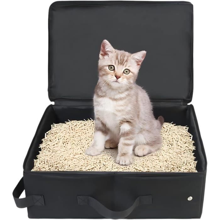 Bac à Litière pour Chat Pliable, Litière de Voyage Portable pour Chat, Imperméable, Facile à